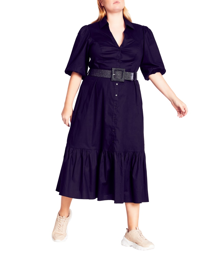 Front of a model wearing a size XS Serene Dress in Black by Refinity. | dia_product_style_image_id:234329